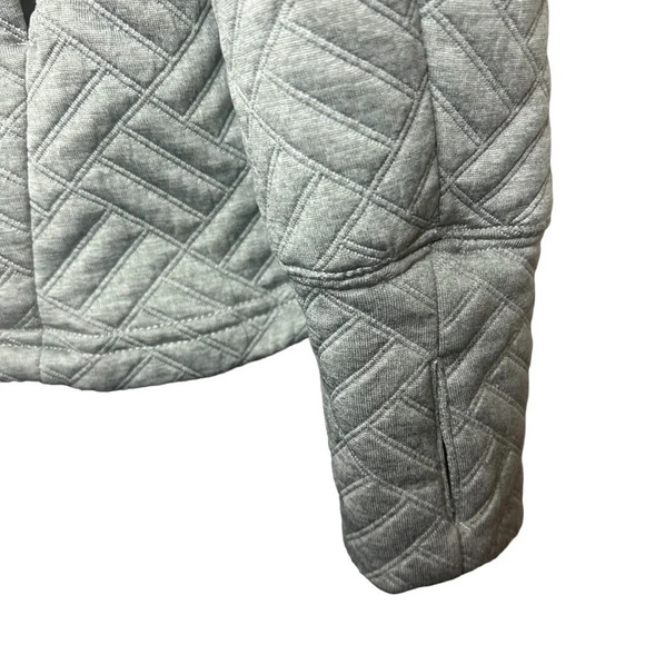 RBX sweatshirt gray funnel neck quilted textured pockets cozy size medium - Picture 6 of 11